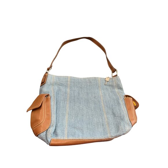 Fossil Classic Womens blue woven fabric leather Shoulder handbag SKU 8932 - Picture 1 of 16
